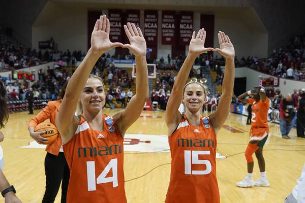 Haley and Hanna Cavinder are returning to Miami for one final college basketball season