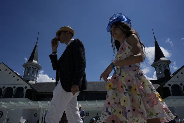 Kentucky Derby fans pack the track for the 150th Run for the Roses