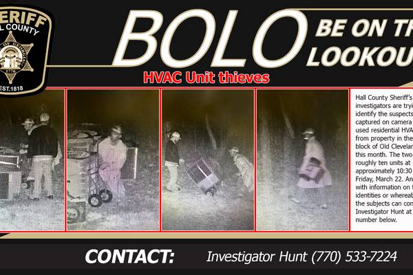 Hall Co SO searches for HVAC theft suspects