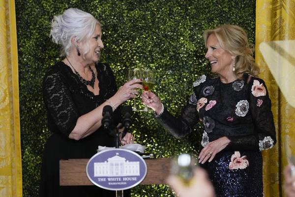 Jill Biden recognizes her fellow teachers at a swanky White House dinner for answering 'a calling'