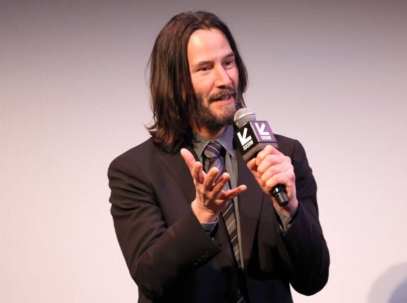 AUSTIN, TEXAS - MARCH 13: Keanu Reeves on stage for the Q&A following the Special Screening of "John Wick: Chapter 4" at the 2023 SXSW Conference and Festivals at The Paramount Theater on March 13, 2023 in Austin, Texas. (Photo by Frazer Harrison/Getty Images for SXSW)